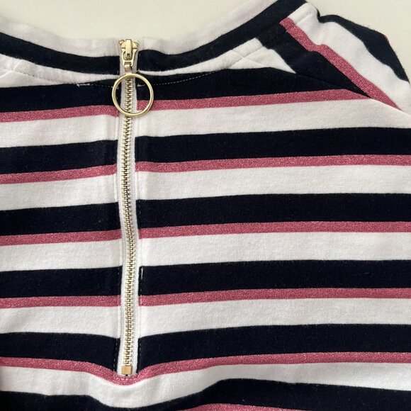 Maje Tiffany Back-Zip Metallic-Stripe Tee - Picture 8 of 10